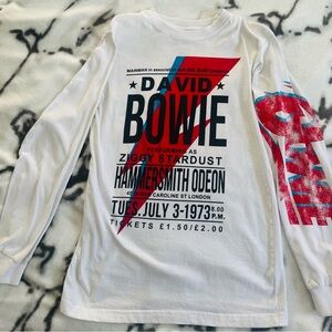 DAVID BOWIE -Hammersmith Odeon Unisex Long Sleeve Concert T-Shirt - Size - SMALL